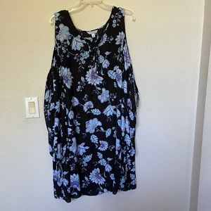 Boutique Floral Cold-Shoulder Dress 3X